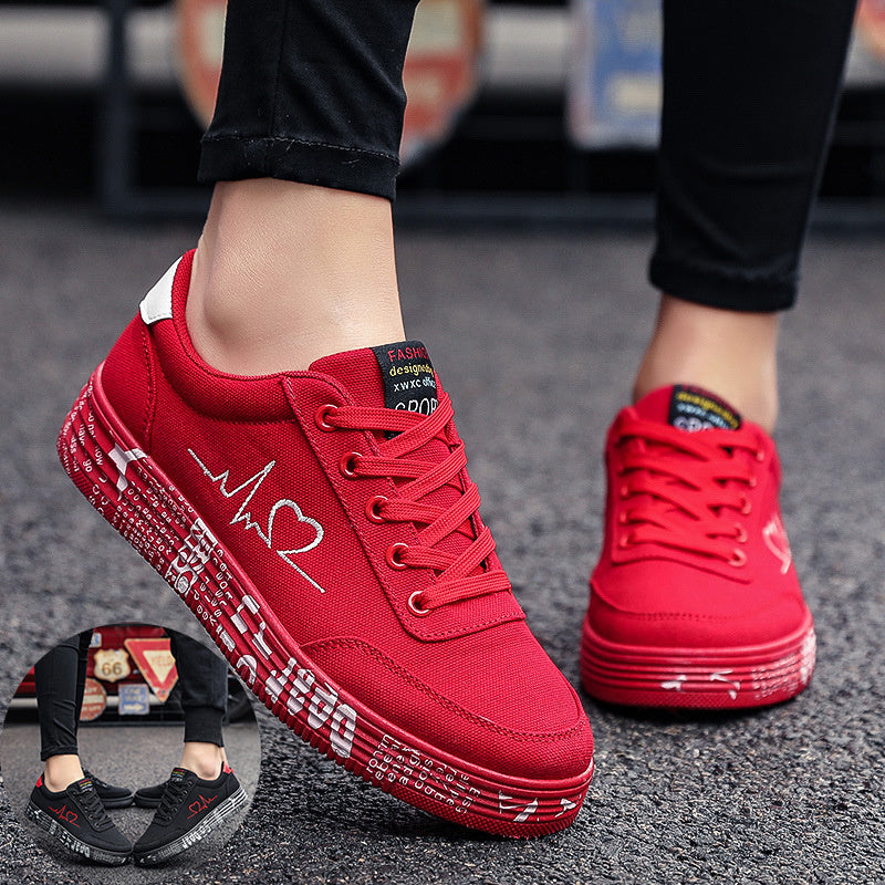 Love Print Canvas Shoes - Romantic Flats - Valentine Collection