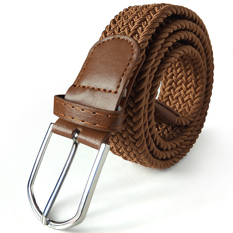 Unisex Braided Elasticated Stretch Canvas Student Belt - Flexible Comfort