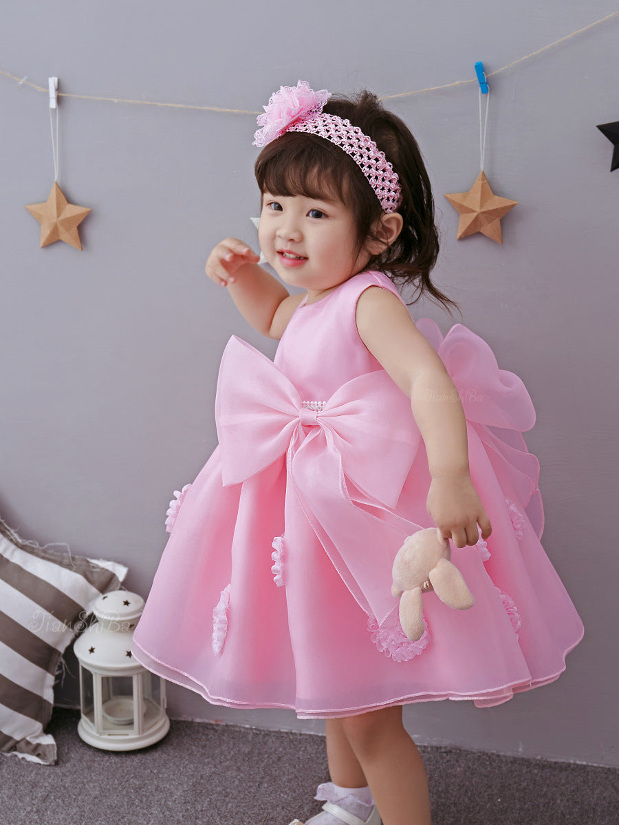Spring/Summer Infant Baby Child Princess Dress - Pink Flower Girl Dress