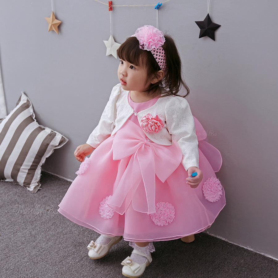 Spring/Summer Infant Baby Child Princess Dress - Pink Flower Girl Dress