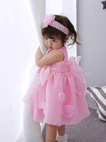 Spring/Summer Infant Baby Child Princess Dress - Pink Flower Girl Dress