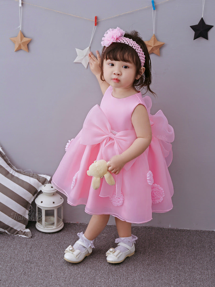 Spring/Summer Infant Baby Child Princess Dress - Pink Flower Girl Dress