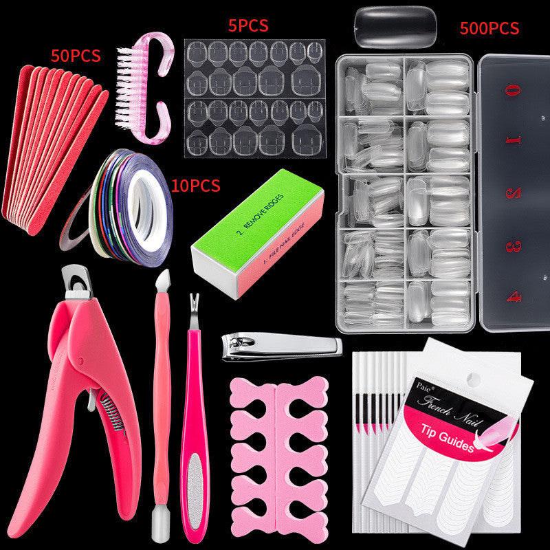 Professional French Nail Tips - 500 Pieces Acrylic Material | Classic French Manicure Collection