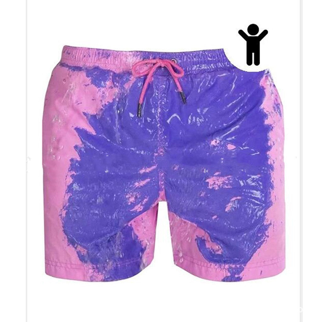 Short de plage à couleur changeante magique, maillot de bain d'été pour hommes, maillot de bain à séchage rapide, pantalon de plage