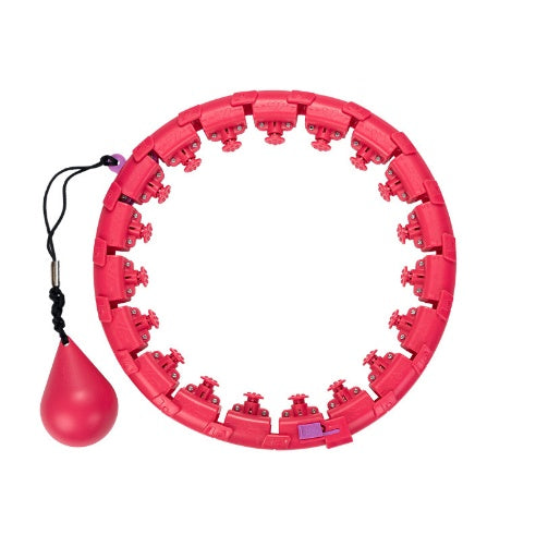 Professional Adjustable Smart Hula Hoop - ABS No-Fall Technology (18/21/24 Knots, Pink/Purple)