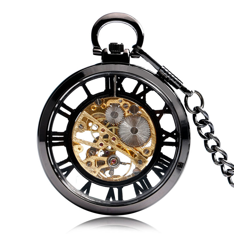 Roman Literal Mechanical Pocket Watch Without Cover - Classic Modern Timeless Precise Intricate Open Design