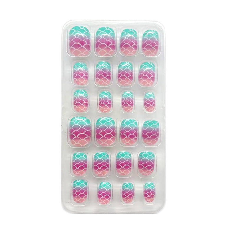 Autocollant de soin des ongles portable pour enfants, 24 pièces, dessin animé de poche
