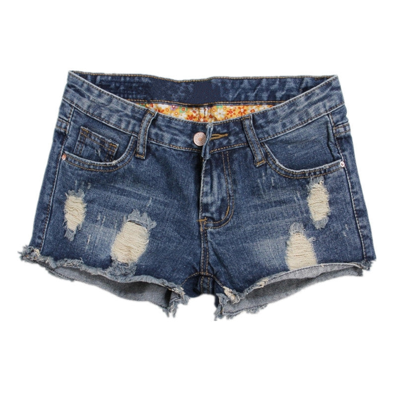Torn Denim Shorts For Women - Rugged Appeal
