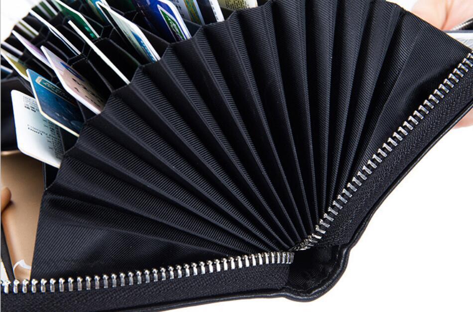Portefeuille Rfid en cuir véritable de vache pour hommes, nombreux départements, 36 fentes, porte-carte, poche pour téléphone portable, pochette longue
