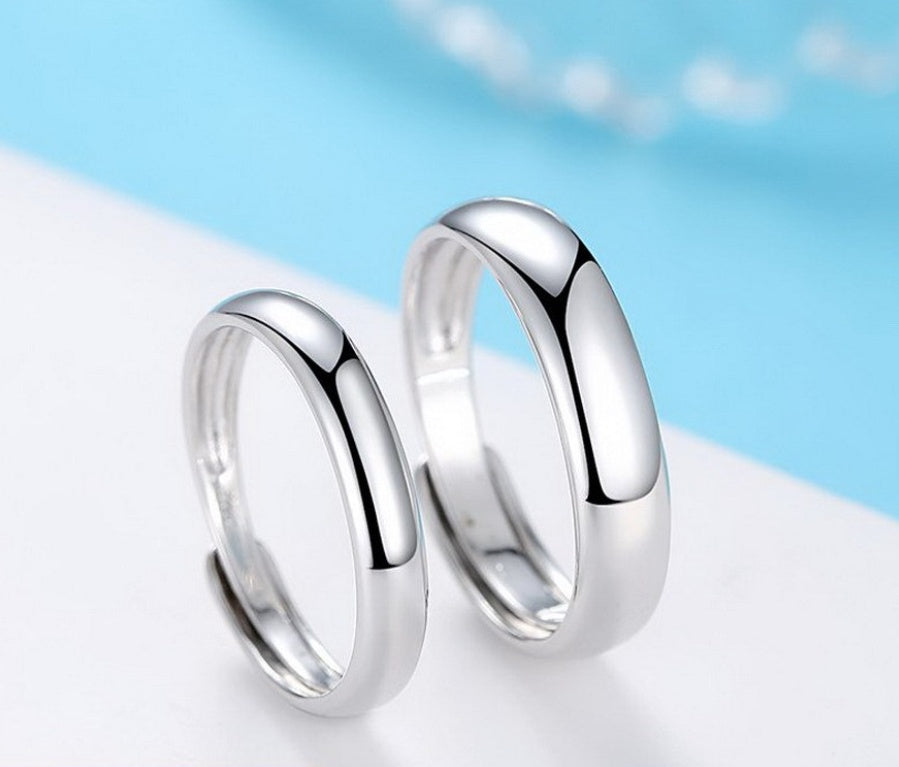 Bague brillante bague en argent simple pour hommes
