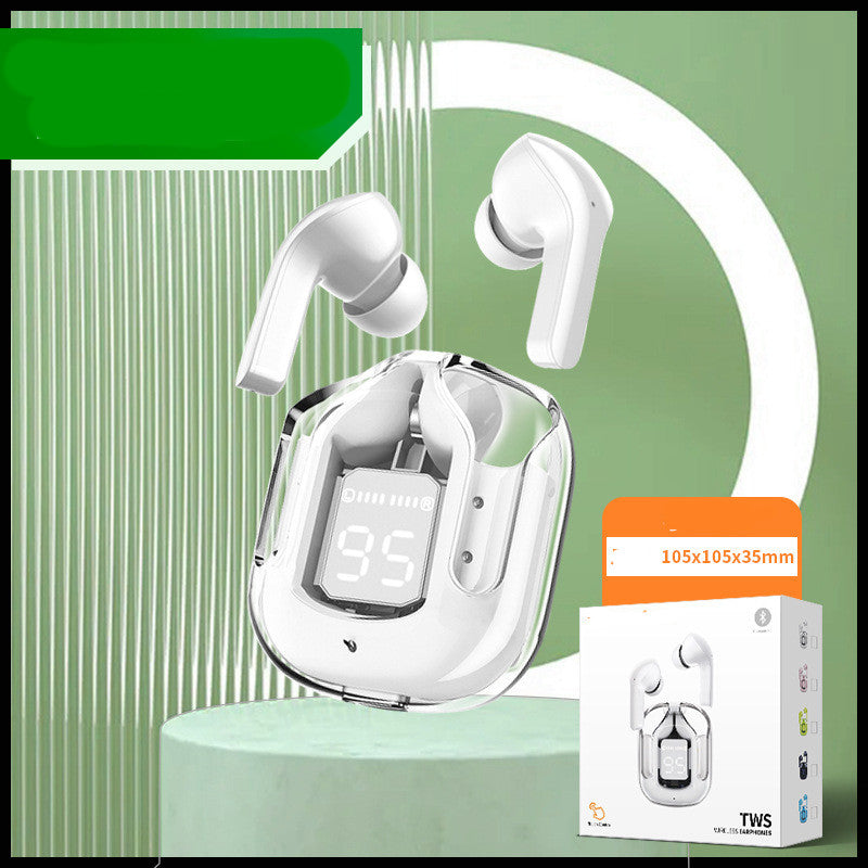 Nytt Mini Transparent trådlöst Bluetooth Headset Digital Display ENC brusreducering True Wireless Sports Music