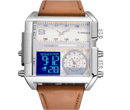 Montre de sport pour hommes, bracelet militaire, chronographe numérique, pour hommes, rektangel kvarts, brassard