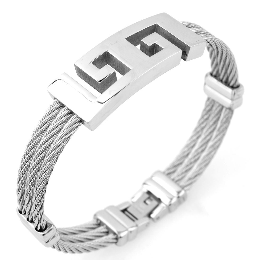 Bracelet en corde de chanvre tressé à trois anneaux