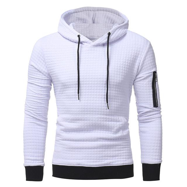 Män Sweatshirt Hoodie Med Arm Dragkedja Långärmad Slim Tops