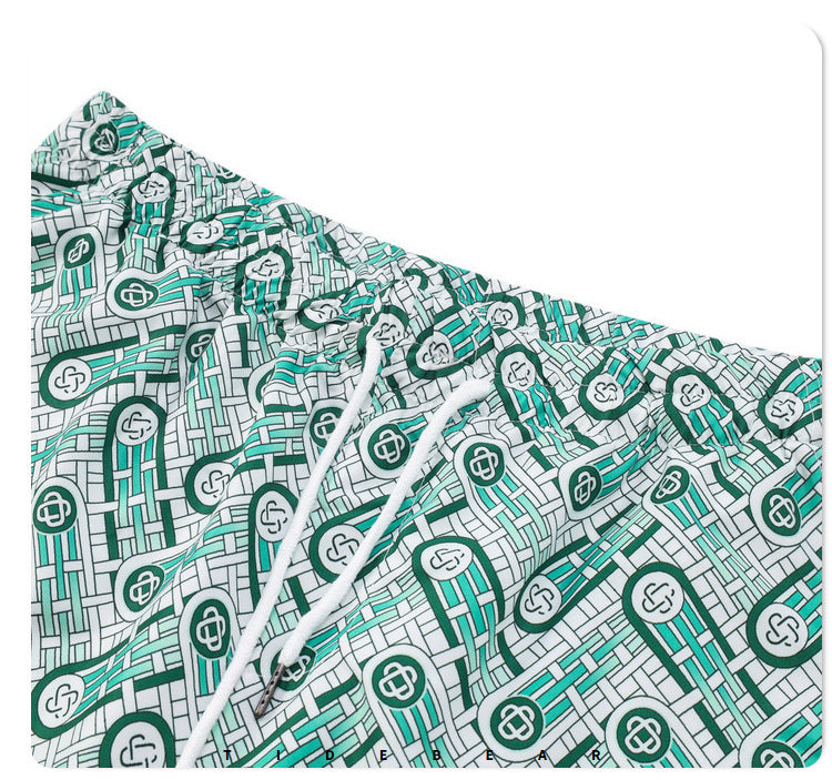 European And American Digital Printing Abstract Shirt Set