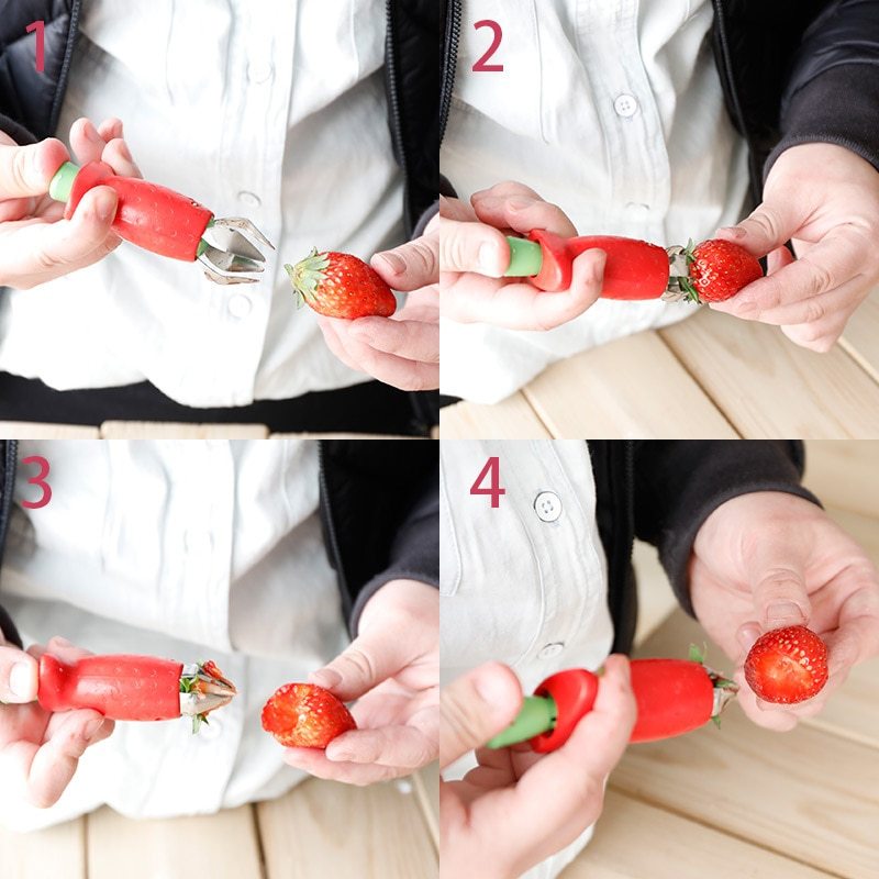 Décortiqueur de fraises, dissolvant de feuilles de fruits créatif, Gadget de cuisine