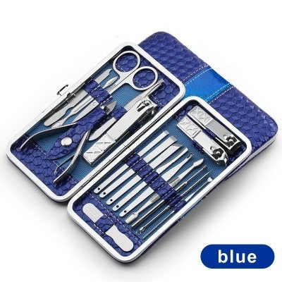 Professional Stainless Steel Manicure Kit - 18/21 Piece Set | Electroplated Finish