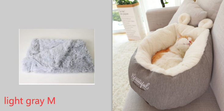 Pet Dog Bed Warming Mjuk Sovsäck Kudde Puppy Kennel