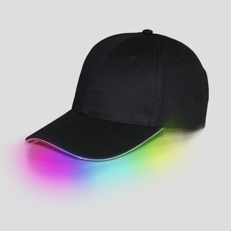 Direct Manufacturers LED Light-emitting Luminous Peaked Baseball P Hat Hat Luminous Fiber Luminous Advertising