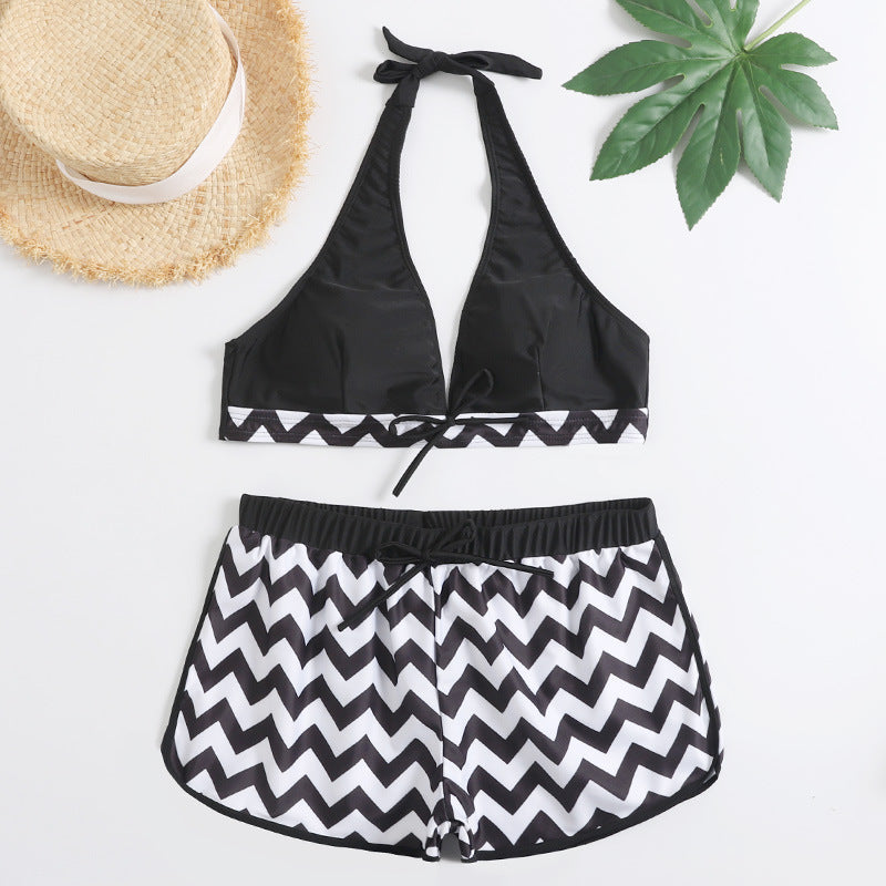 Zigzag Print Dam Badkläder Bikini