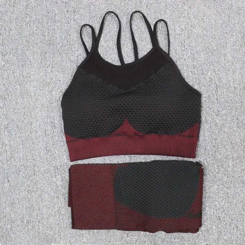 Ensemble de vêtements de Yoga Fitness à séchage rapide, sans couture, ajustés aux hanches et à l'abdomen
