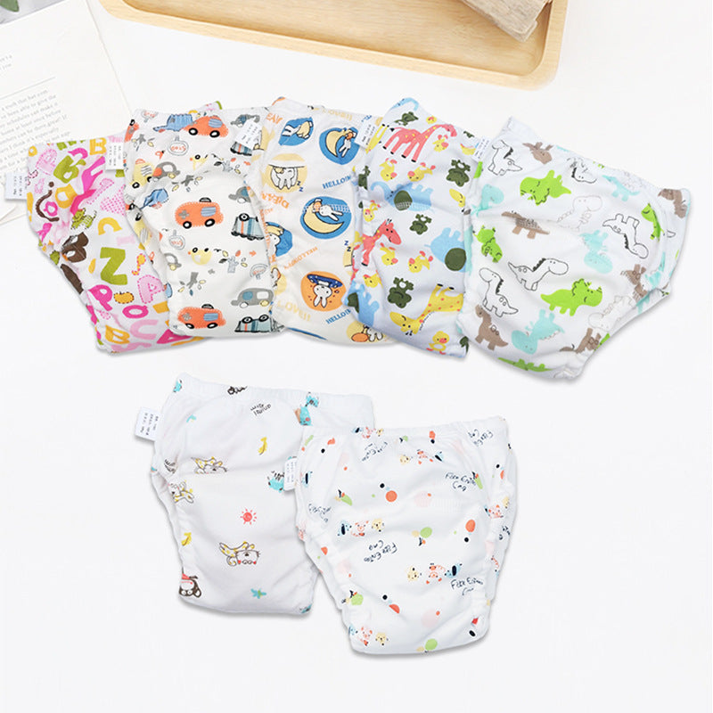 Couches de toilette pour bébé en pur coton anti-fuite, sous-vêtements d'entraînement