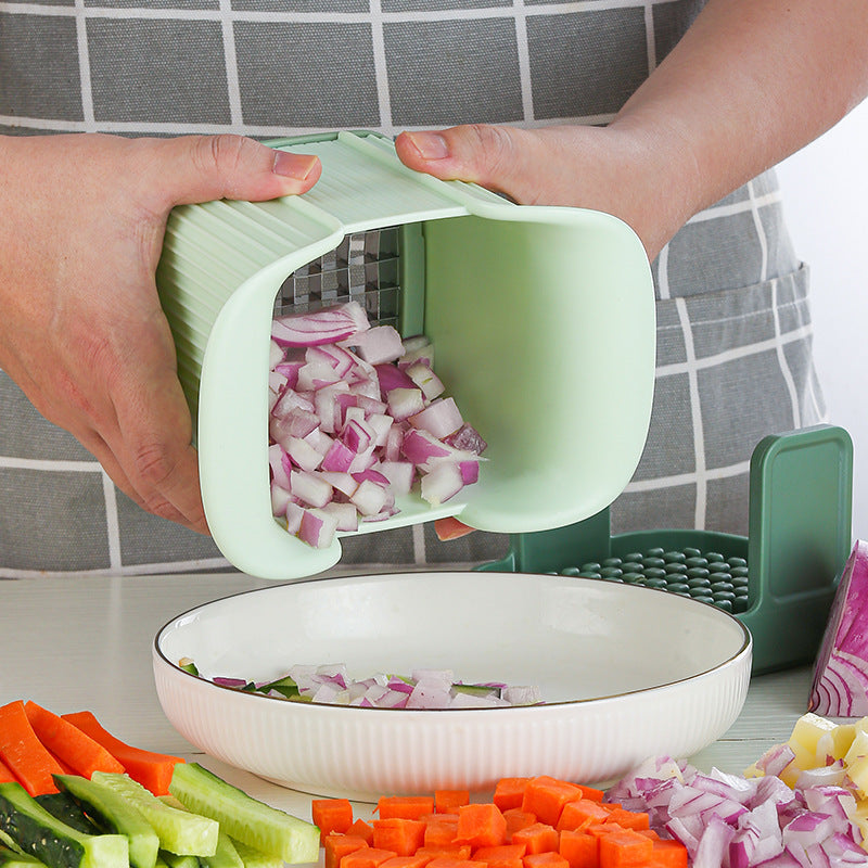 Multifunktionell Grönsakshackare Pommes Frites Cutter Hushålls Handtryck Lökdicer Gurka Potatisskivare Köksredskap