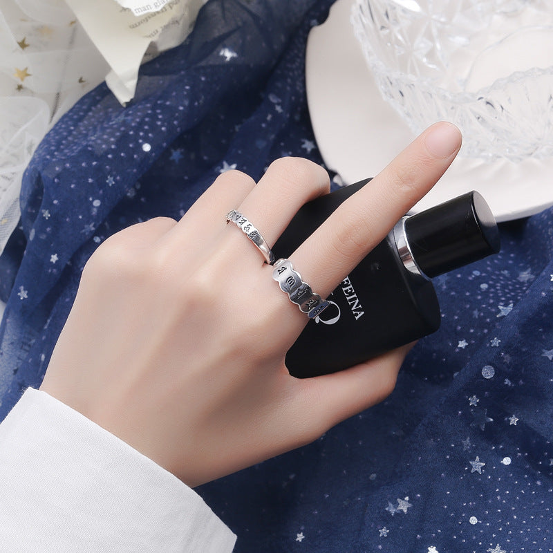 Sterling Silver Heart Sutra Ringar för män och kvinnor