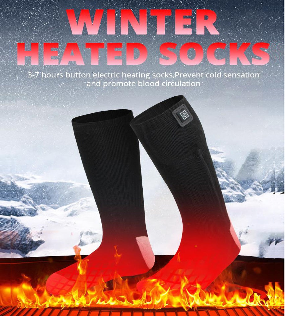 Electric Heated Socks - Rechargeable Foot Warmers with Battery Pack