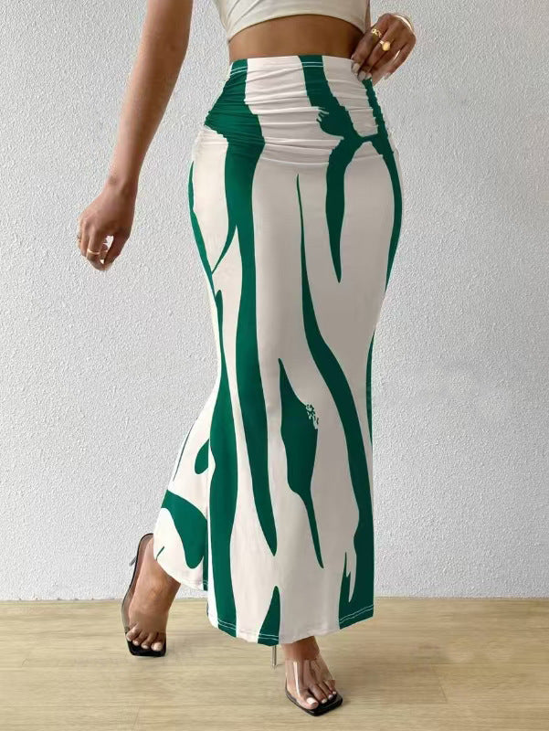 Professional European American Zebra Pattern Slimming Hip Skirt - Polyester Design (14 Colors, S-XL, Temperament Commute)