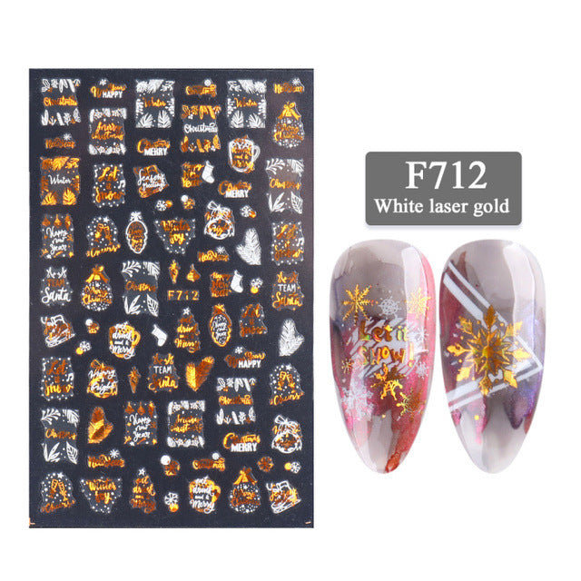 Christmas Gold Laser Snow Stickers - 3g