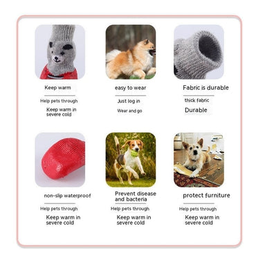 Chaussettes imperméables à semelle en caoutchouc souple pour animaux de compagnie, chaussures pour chiens
