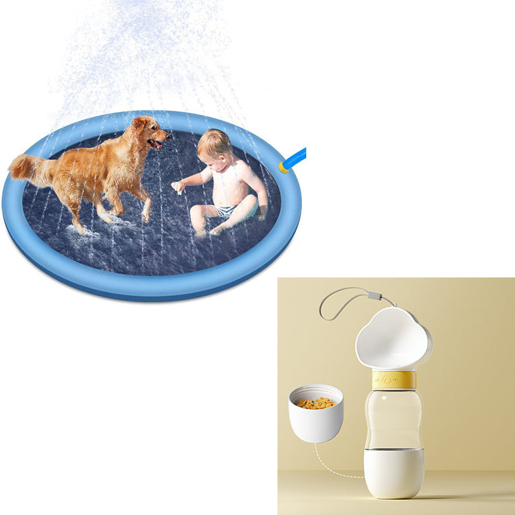 Halkfri stänkskydd för barn och hundpool sommar utomhus vattenleksaker Rolig fontän lekmatta