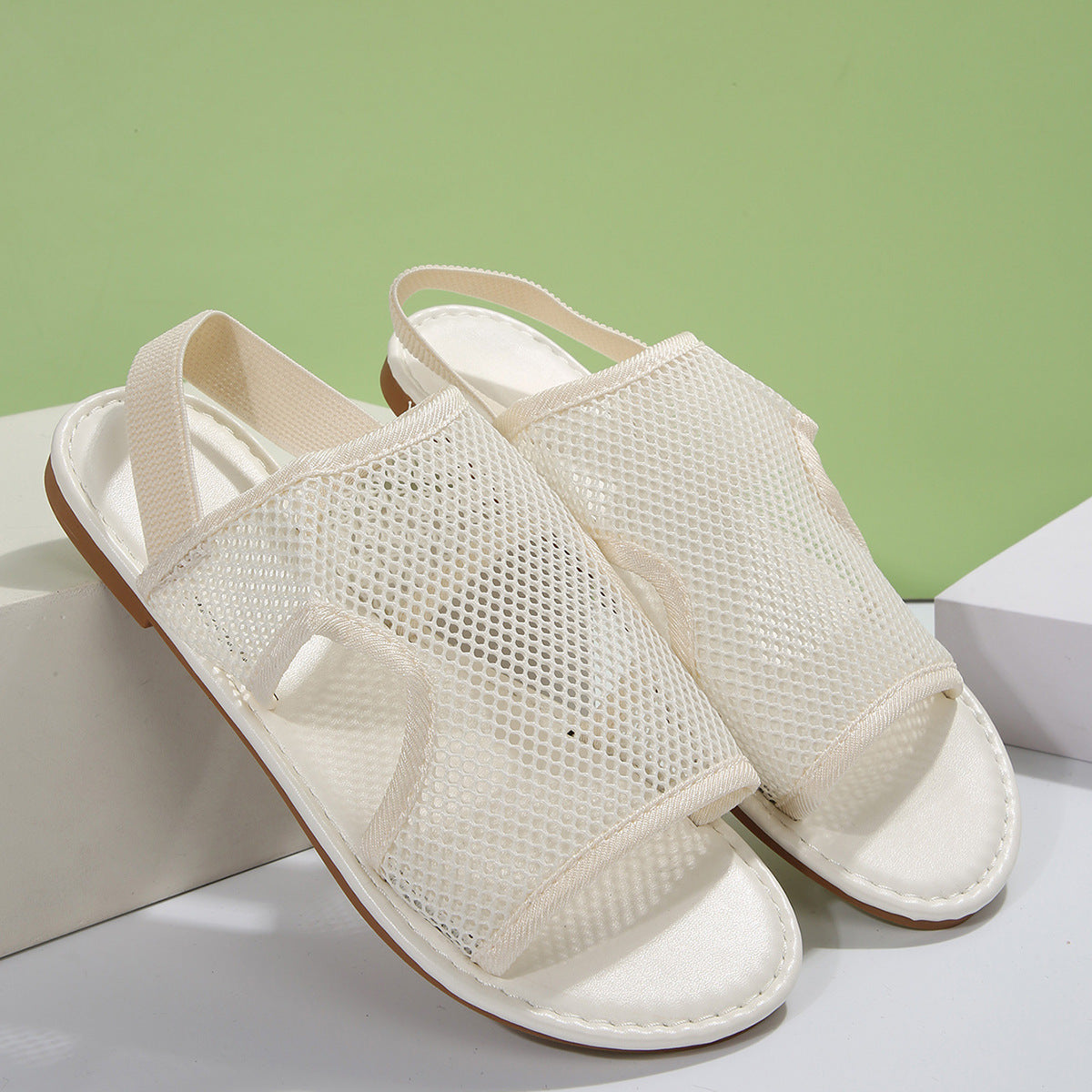 Unisex Mesh Summer Sandals - Breathable Flat Beach Shoes