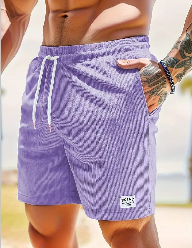 Shorts med snörning Sommarmanchester Sportkorta byxor Herrkläder