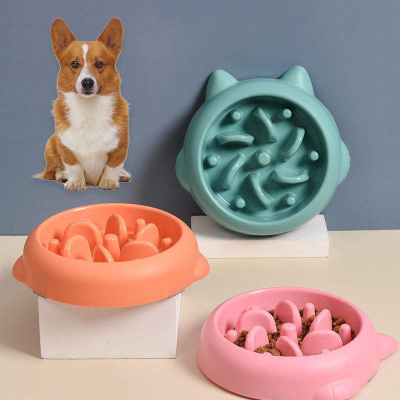 Hund Katt Slow Feeder Skålar Antikvävning Slow Feeder Skål Skål Hemma Hundätande tallrik Anti Gulping Bowl Tillbehör
