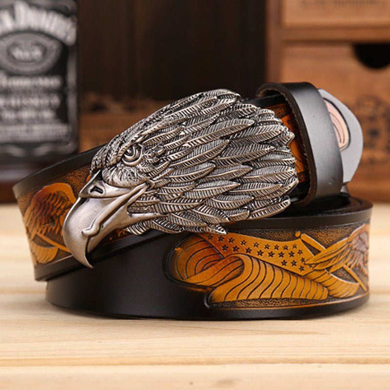 Men's Fashion Eagle Leather Belt - Commanding Presence