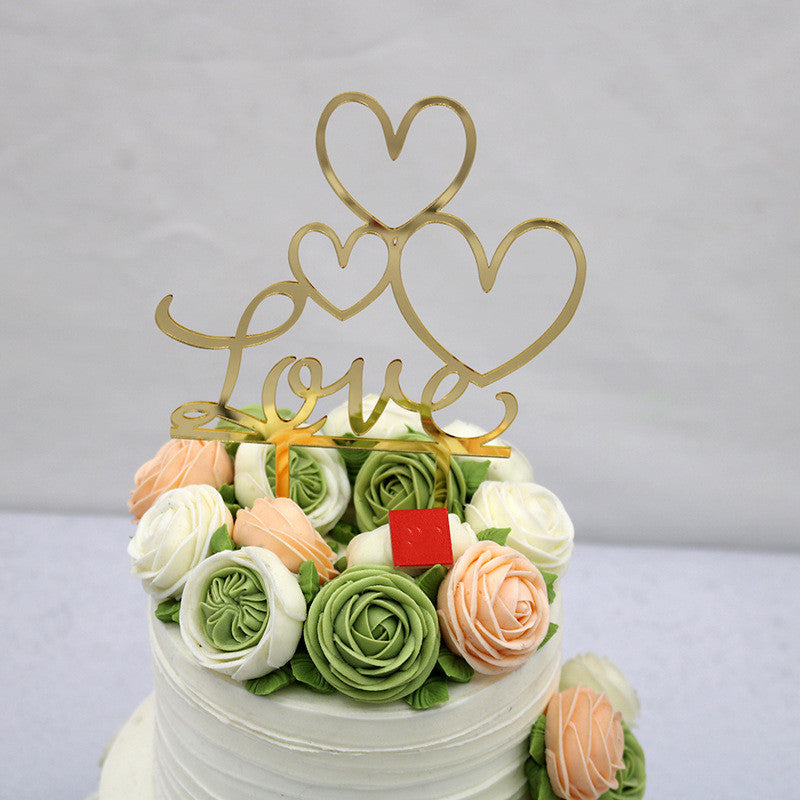 Insert de gâteau en acrylique pour fête de mariage LOVE