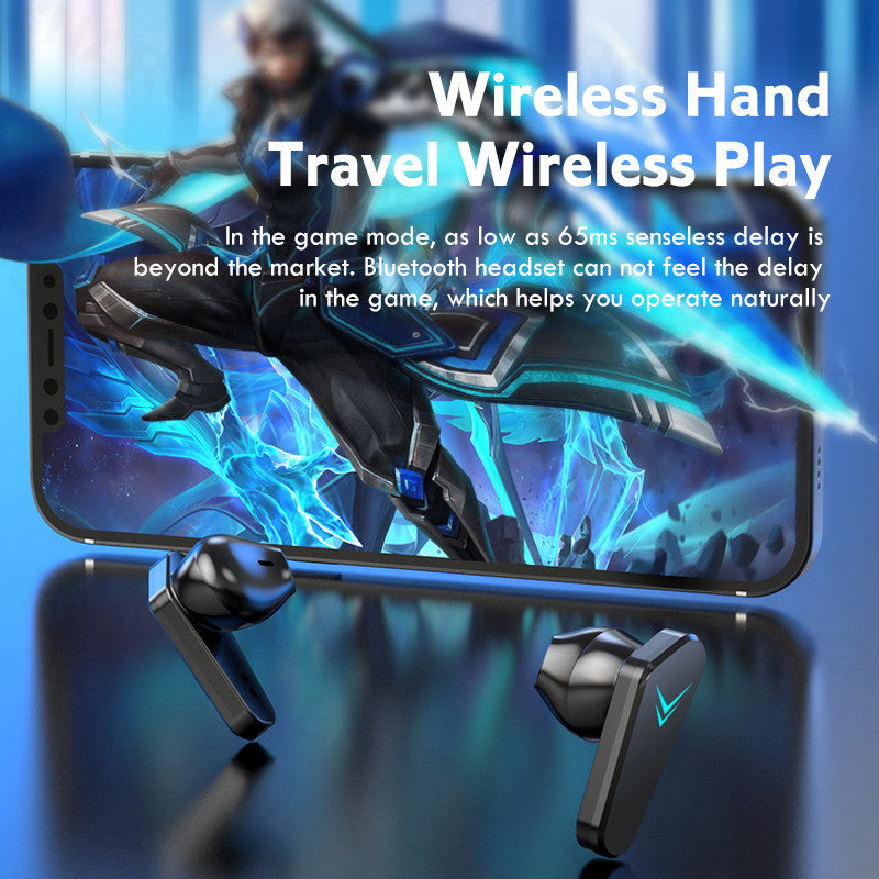 Trådlösa spelhörlurar No Delay Brusreducering Bluetooth-hörlurar HIFI-ljud E-Sport Game Headset med mikrofon