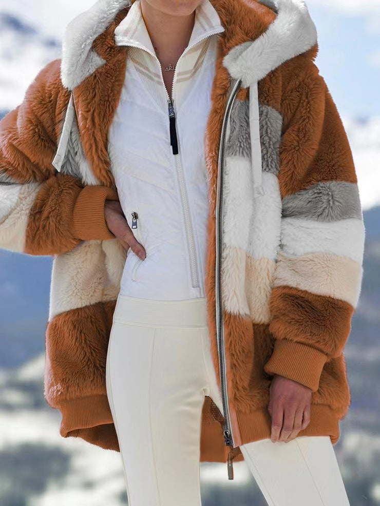 Vinter tjock varm Teddy Coat Kvinna revers Long bras moelleux cheveux falska päls Jack ou Kvinnliga knappar Fickor blixtlås Overcog et