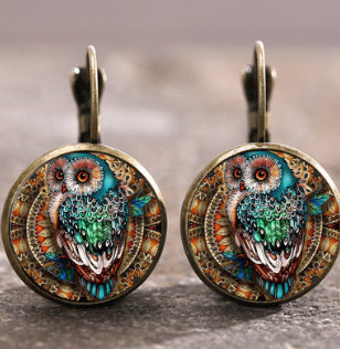 New Time Stone Pendant Moon Angel Earrings