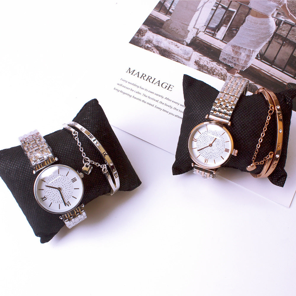 Wrist Watches Douyin The Same Gypsophila Watch Set Wechat Ladies Watch Bracelet Two-Piece Set - Stylish Functional Sleek Modern Versatile Elegant Must-Have