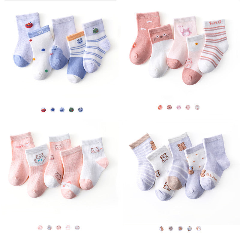 Chaussettes pour bébé à tube court de dessin animé, chaussettes pour nouveau-né désossées