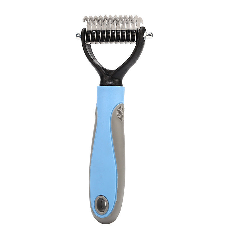 Stainless Steel Pet Brush - Double-Sided Hair Removal Comb for Grooming