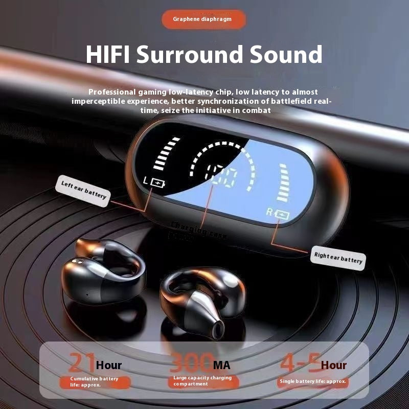 Öronklämma Benledningshörlurar Bluetooth-kompatibla 5.2 HIFI Trådlösa Hörlurar Touch Handsfree Sport Brusreducerande Headset Med Mikrofon