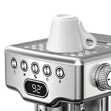 Geek Chef Espressomaskin, 20 bar espressomaskin med mjölkskummare för latte, cappuccino, macchiato, för hemmabruk, 1,8 liters vattentank, rostfritt stål, förbud mot Amazon