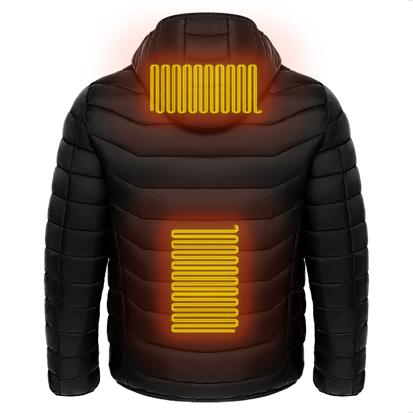 Veste bouffante chauffante pour hommes, manteau chauffant électrique, capuche isolée, coupe-vent, 9 Zones de chaleur