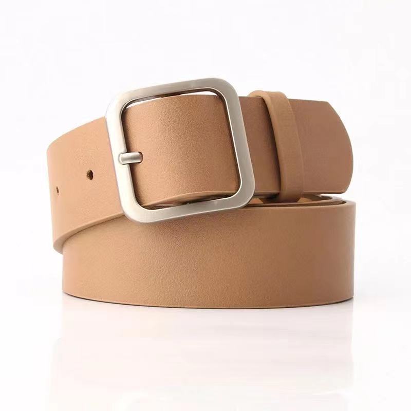 35cm Wide Retro Alloy Square Buckle Belt - Maximum Impact