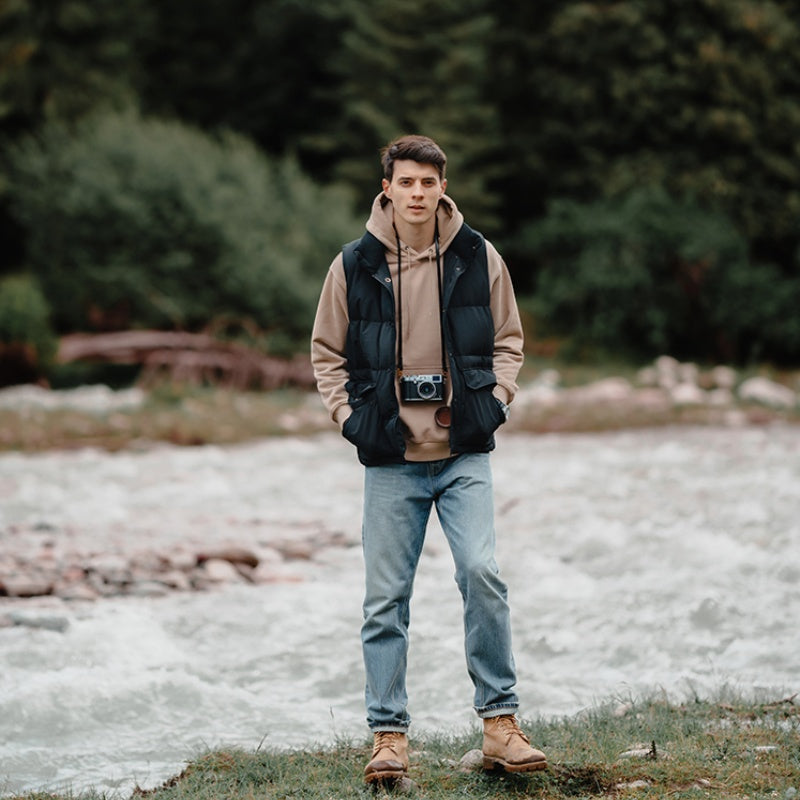 Manteau de doudoune en duvet de canard blanc à trois épreuves pour hommes