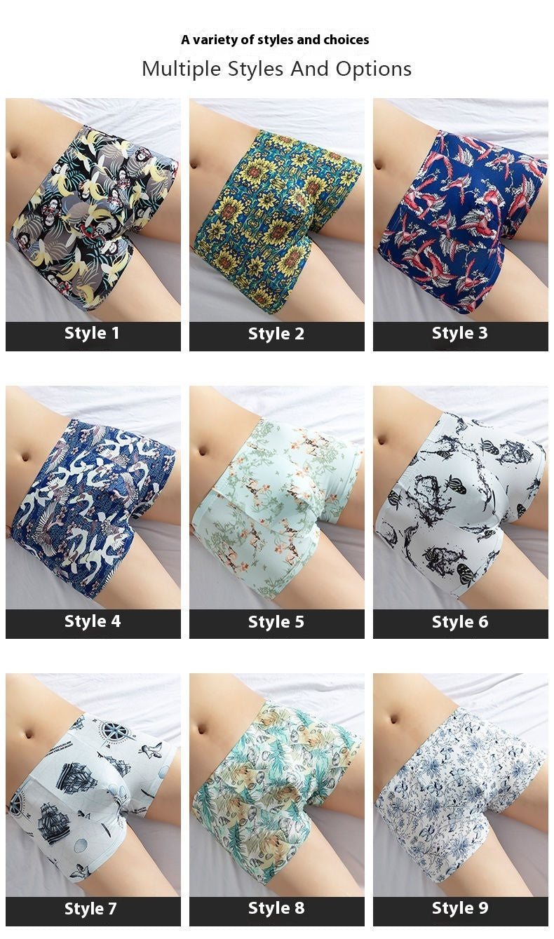Herrboxershorts med medelhög midja, andningsbara ungdomsboxershorts